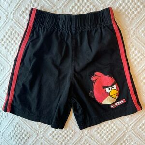 Angry Birds black casual shorts with elastic waist, Size 4T